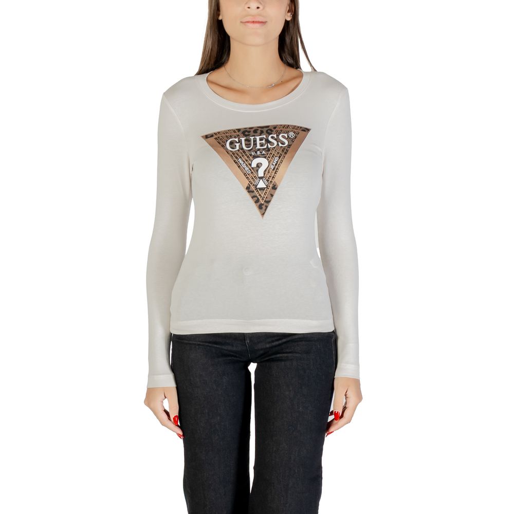 Guess Cream Cotton Long Sleeve T-Shirt | Regal Royce