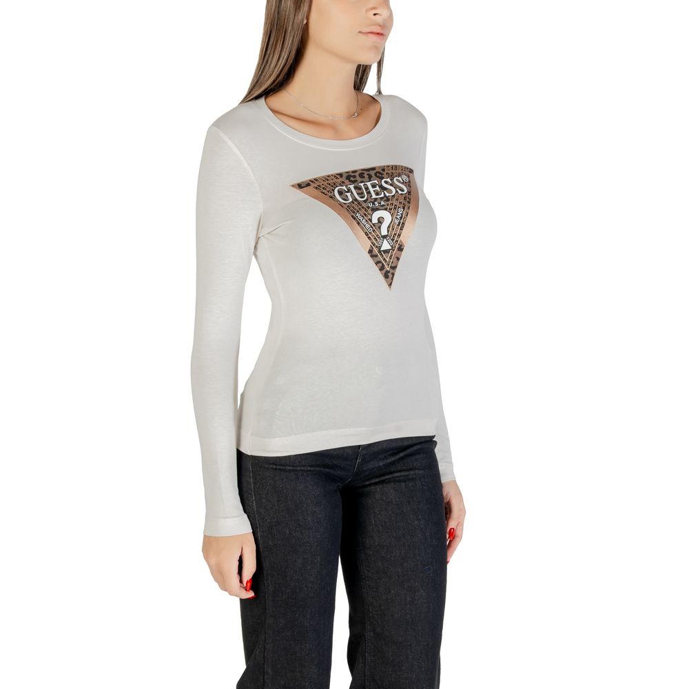 Guess Cream Cotton Long Sleeve T-Shirt | Regal Royce