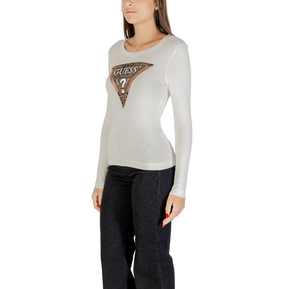 Guess Cream Cotton Long Sleeve T-Shirt | Regal Royce