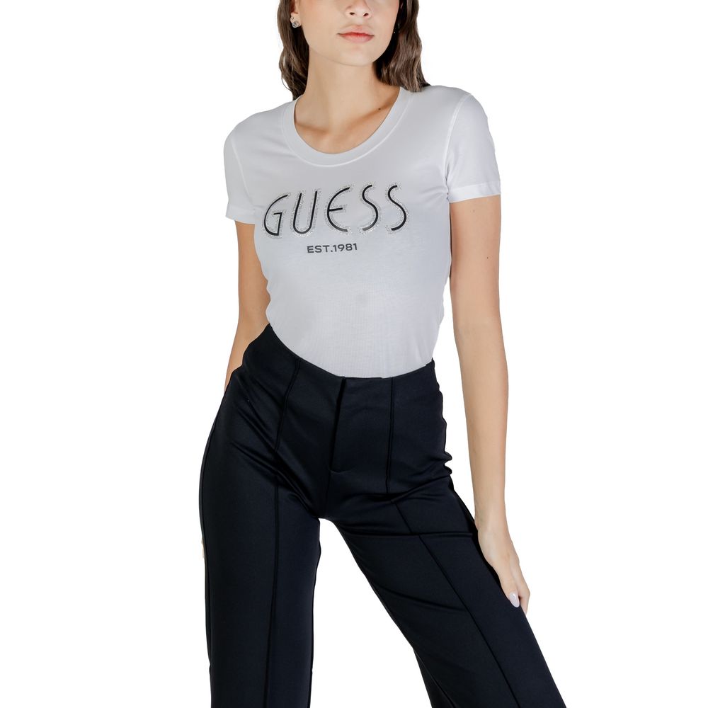Guess White Cotton T-Shirt | Regal Royce