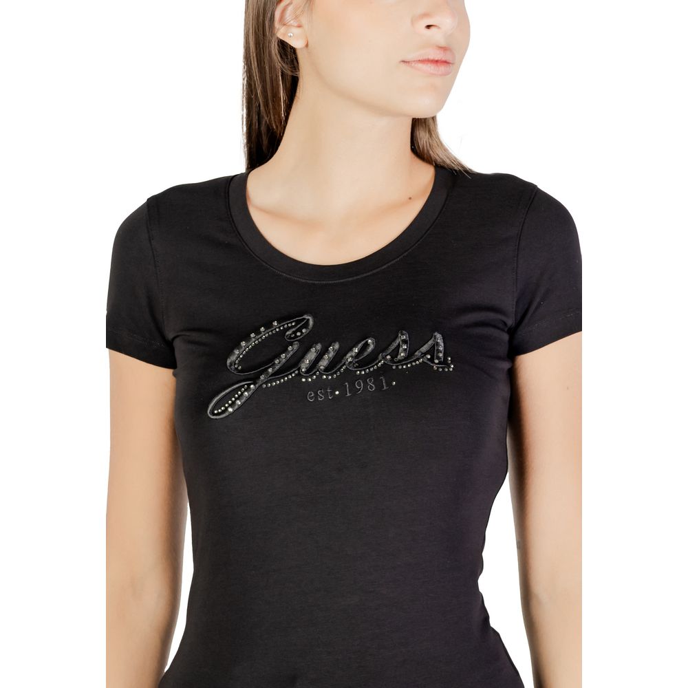 Guess Black Cotton T-Shirt | Regal Royce