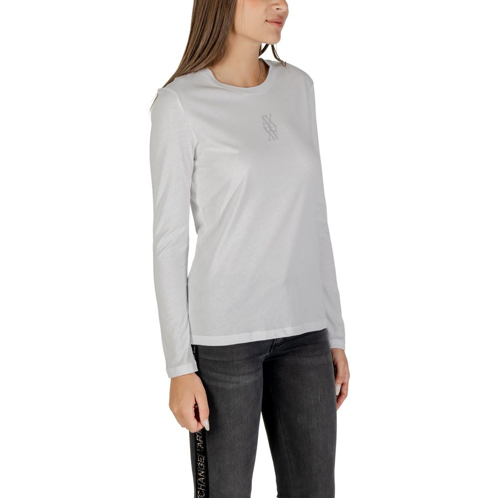 Armani Exchange White Cotton Long Sleeve T-Shirt | Regal Royce
