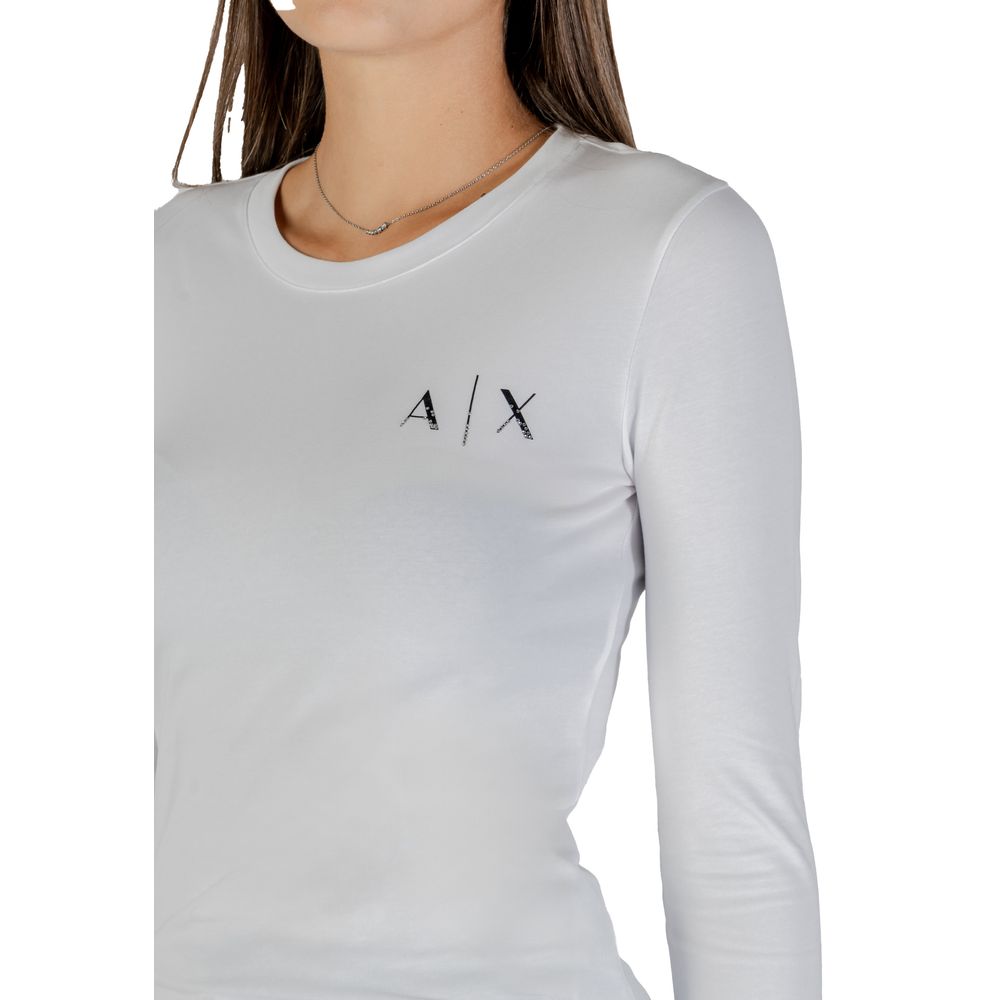 Armani Exchange White Cotton Long Sleeve T-Shirt | Regal Royce
