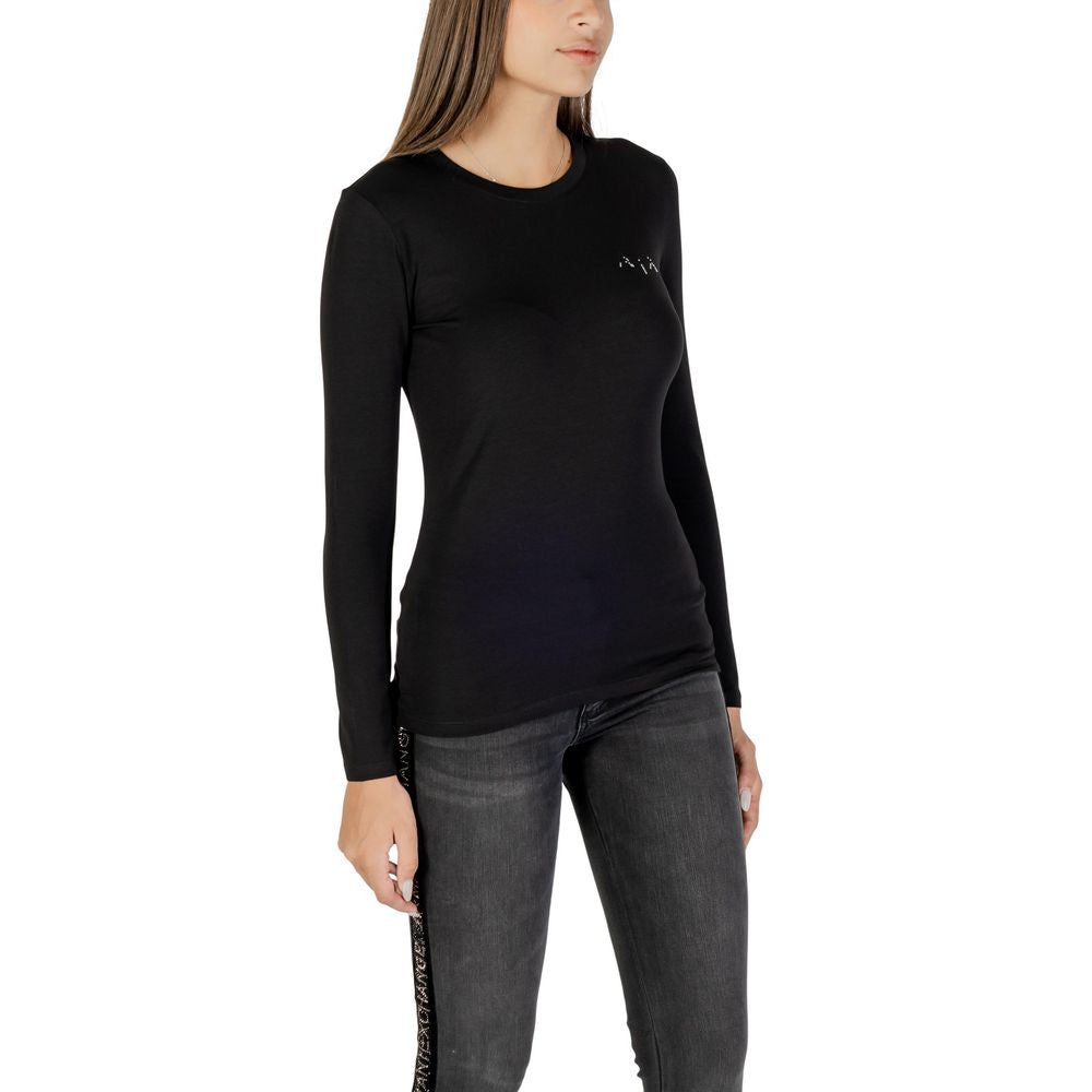 Armani Exchange Black Cotton Long Sleeve T-Shirt | Regal Royce