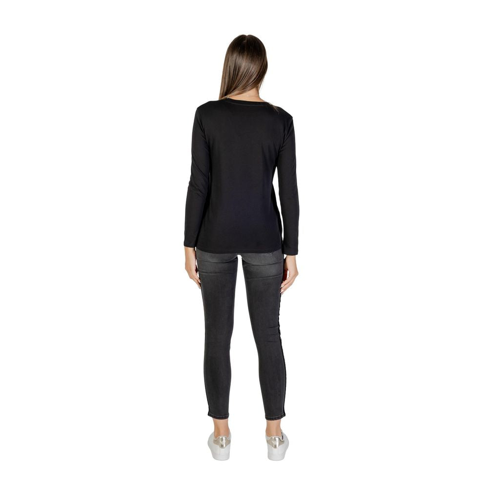 Armani Exchange Black Cotton Long Sleeve T-Shirt | Regal Royce
