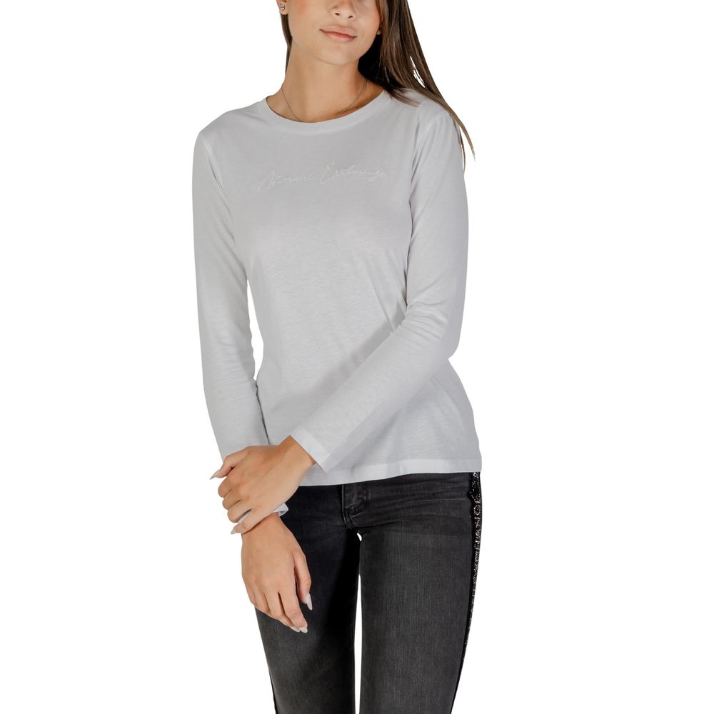 Armani Exchange White Cotton Long Sleeve T-Shirt | Regal Royce