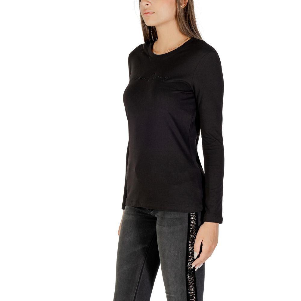 Armani Exchange Black Cotton Long Sleeve T-Shirt | Regal Royce