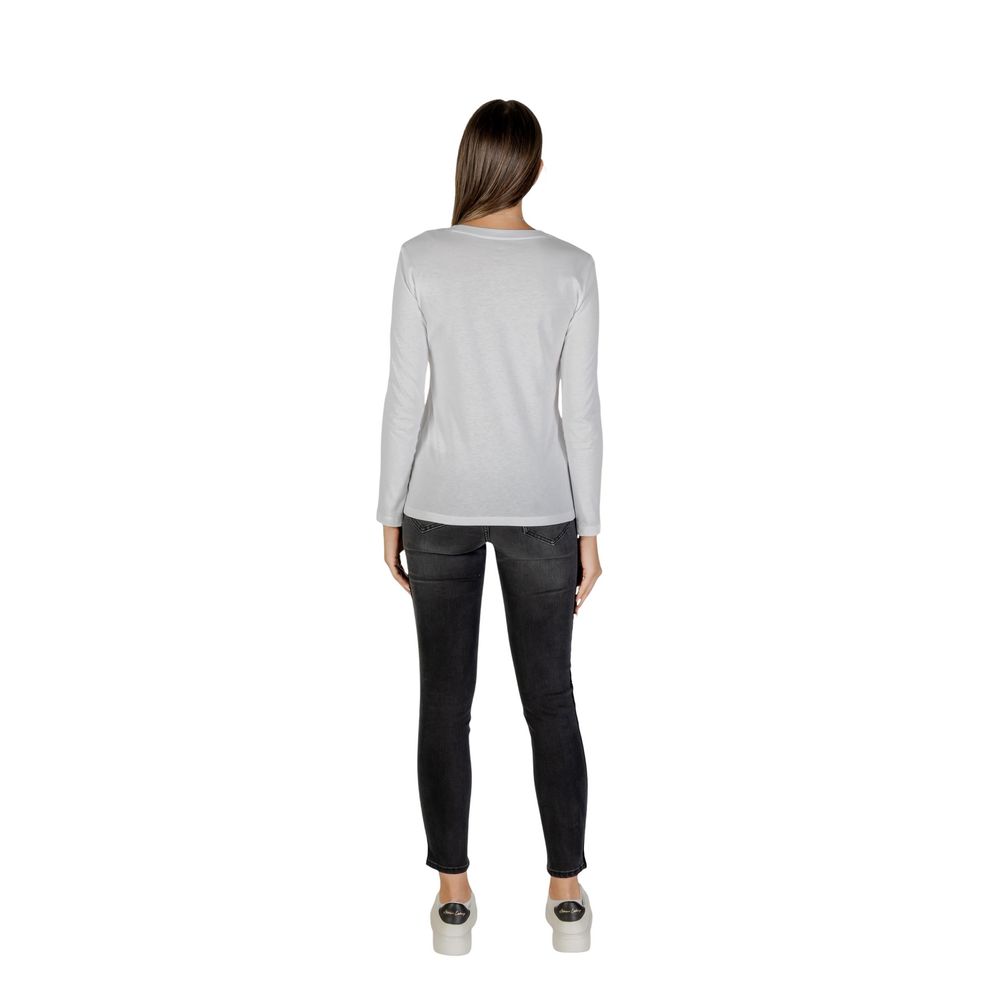 Armani Exchange White Cotton Long Sleeve T-Shirt | Regal Royce