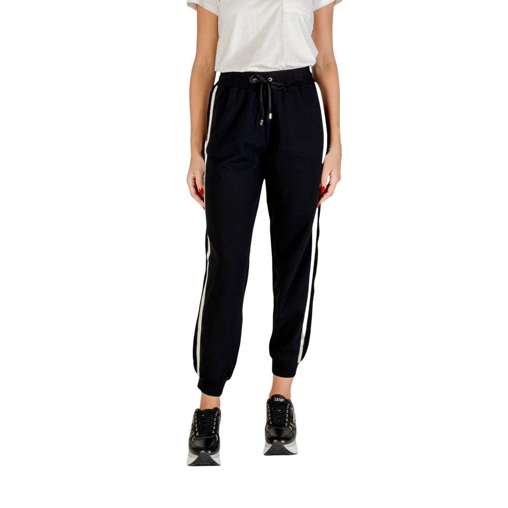 Liu Jo Black And White Cotton Joggers (Workout Pants) | Regal Royce