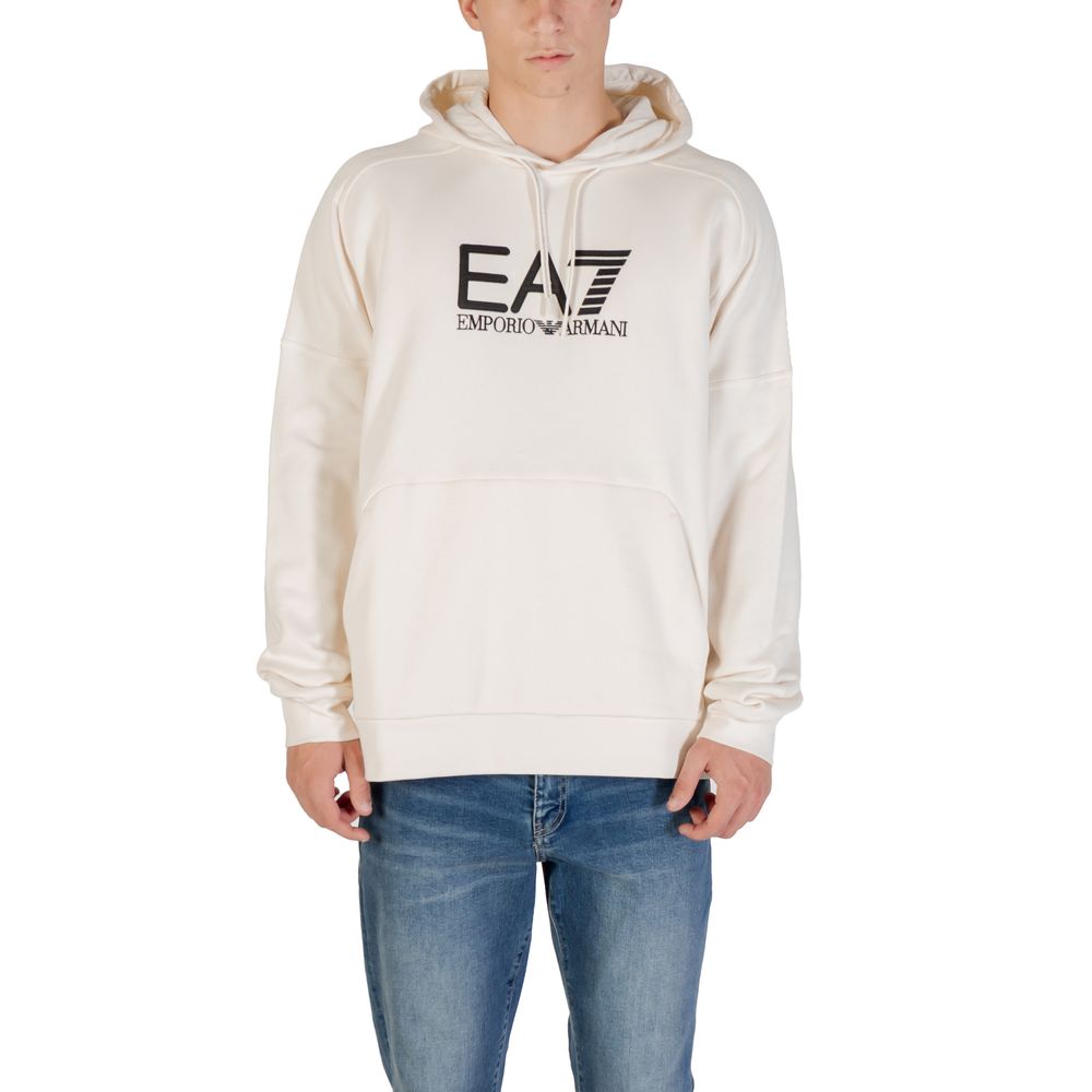 EA7 Emporio Armani Black And White Cotton Hoodie | Regal Royce