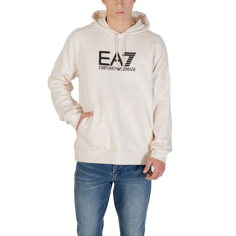 EA7 Emporio Armani Black And White Cotton Hoodie | Regal Royce