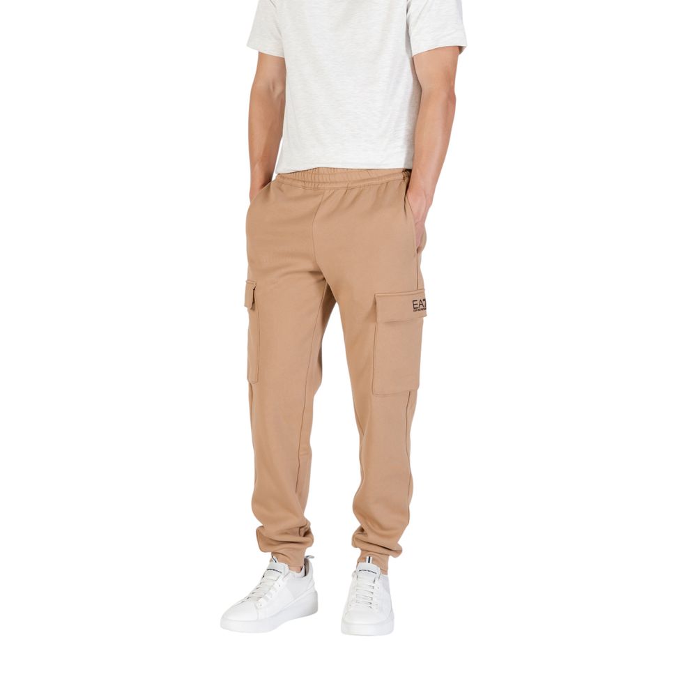 EA7 Emporio Armani Beige Cotton Joggers (Workout Pants) | Regal Royce