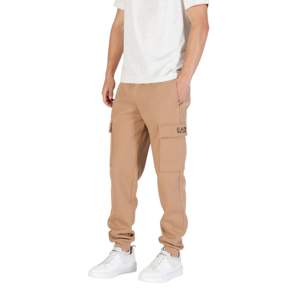 EA7 Emporio Armani Beige Cotton Joggers (Workout Pants) | Regal Royce