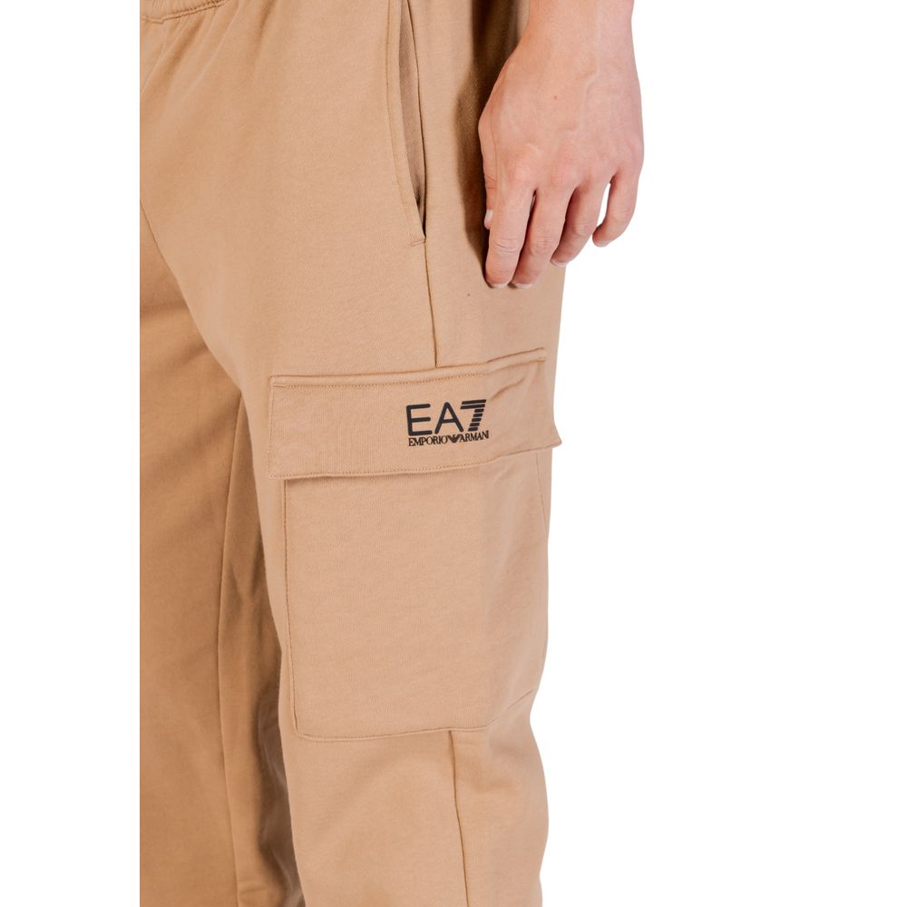 EA7 Emporio Armani Beige Cotton Joggers (Workout Pants) | Regal Royce