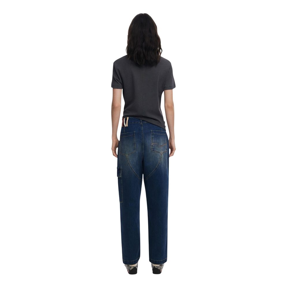 Desigual Blue Cotton Boyfriend Jeans | Regal Royce