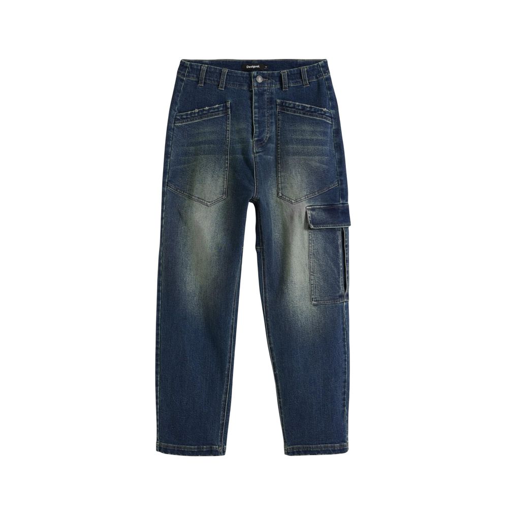 Desigual Blue Cotton Boyfriend Jeans | Regal Royce