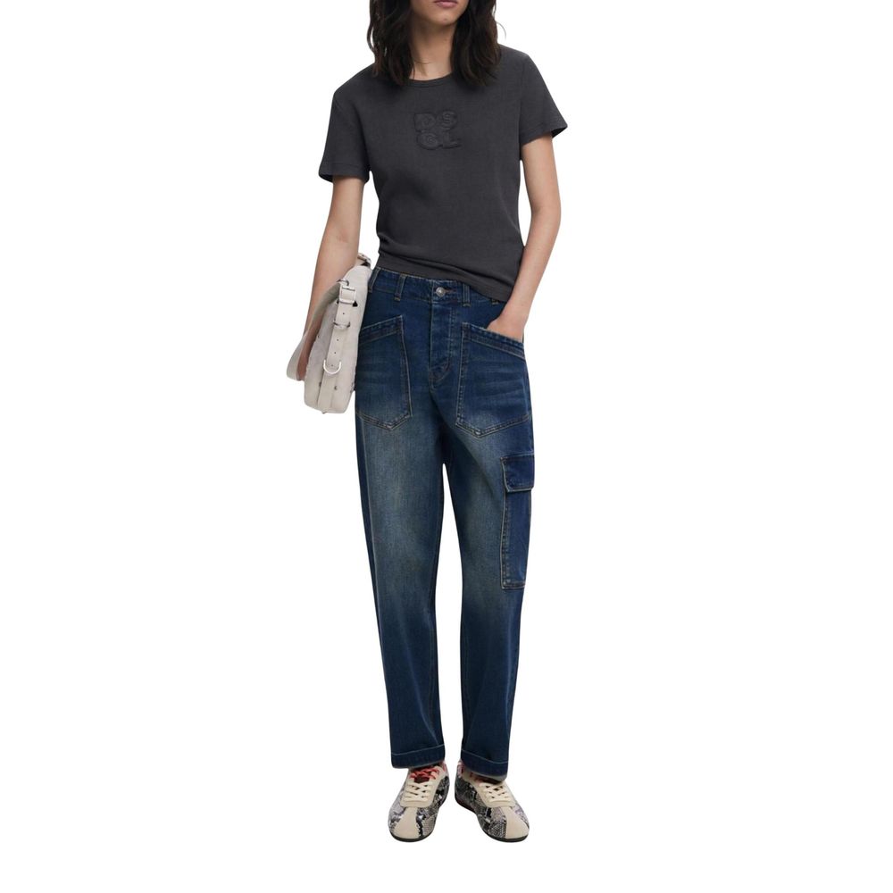 Desigual Blue Cotton Boyfriend Jeans | Regal Royce