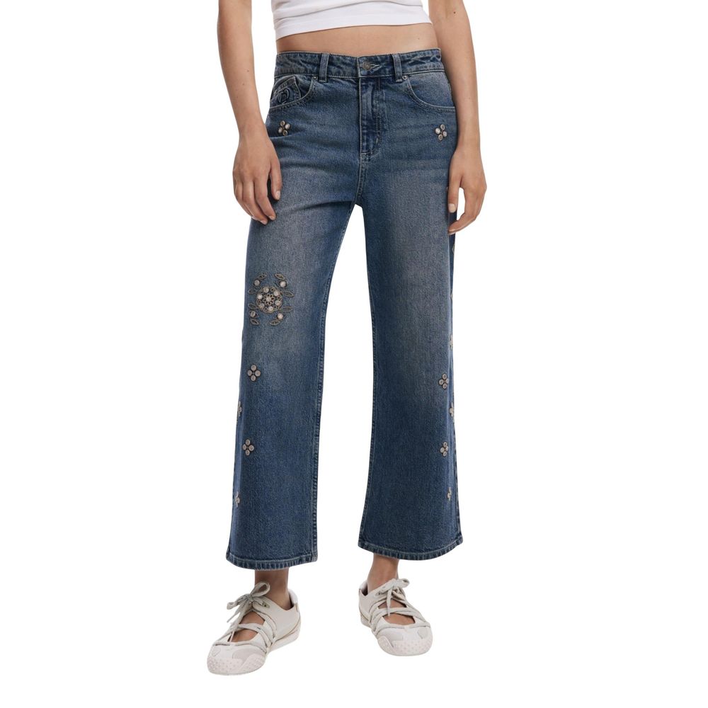 Desigual Blue Cotton Bootcut Jeans | Regal Royce