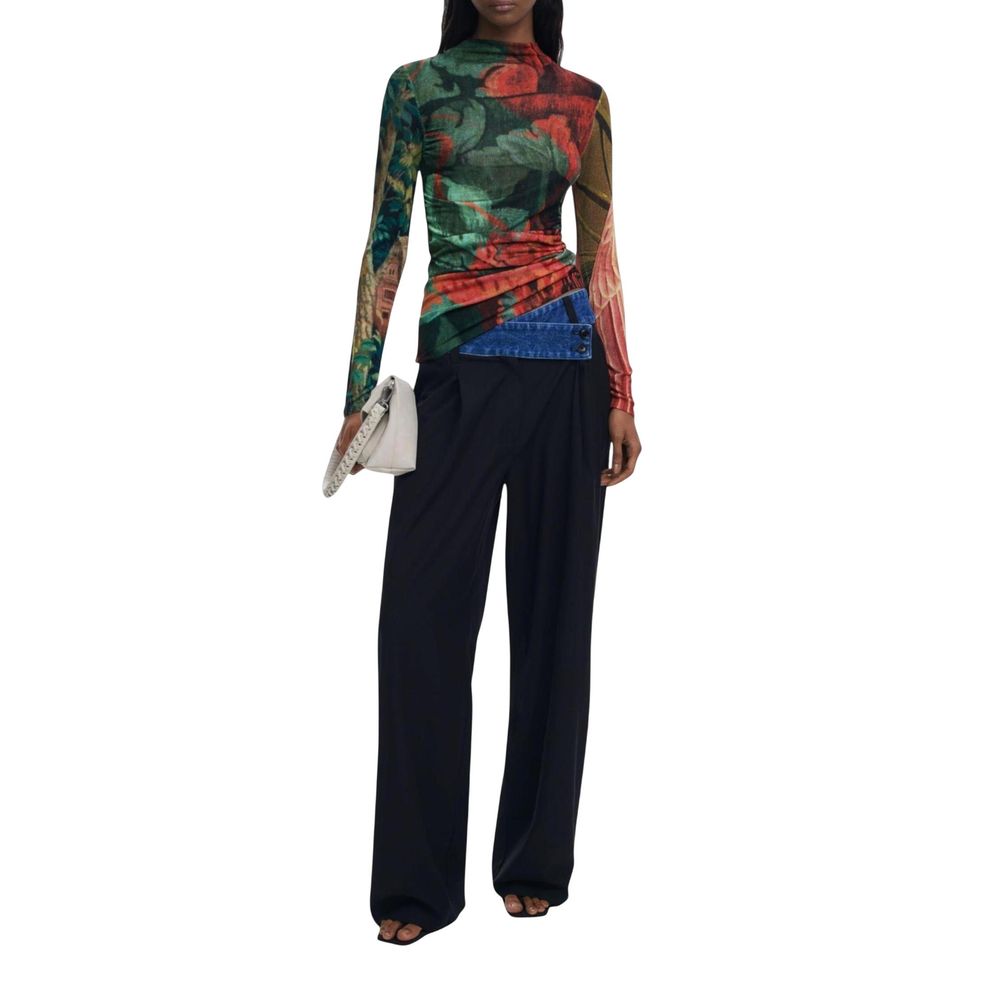 Desigual Bicolor Viscose Long Sleeve T-Shirt | Regal Royce