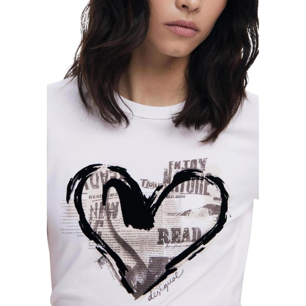 Desigual White Cotton T-Shirt | Regal Royce