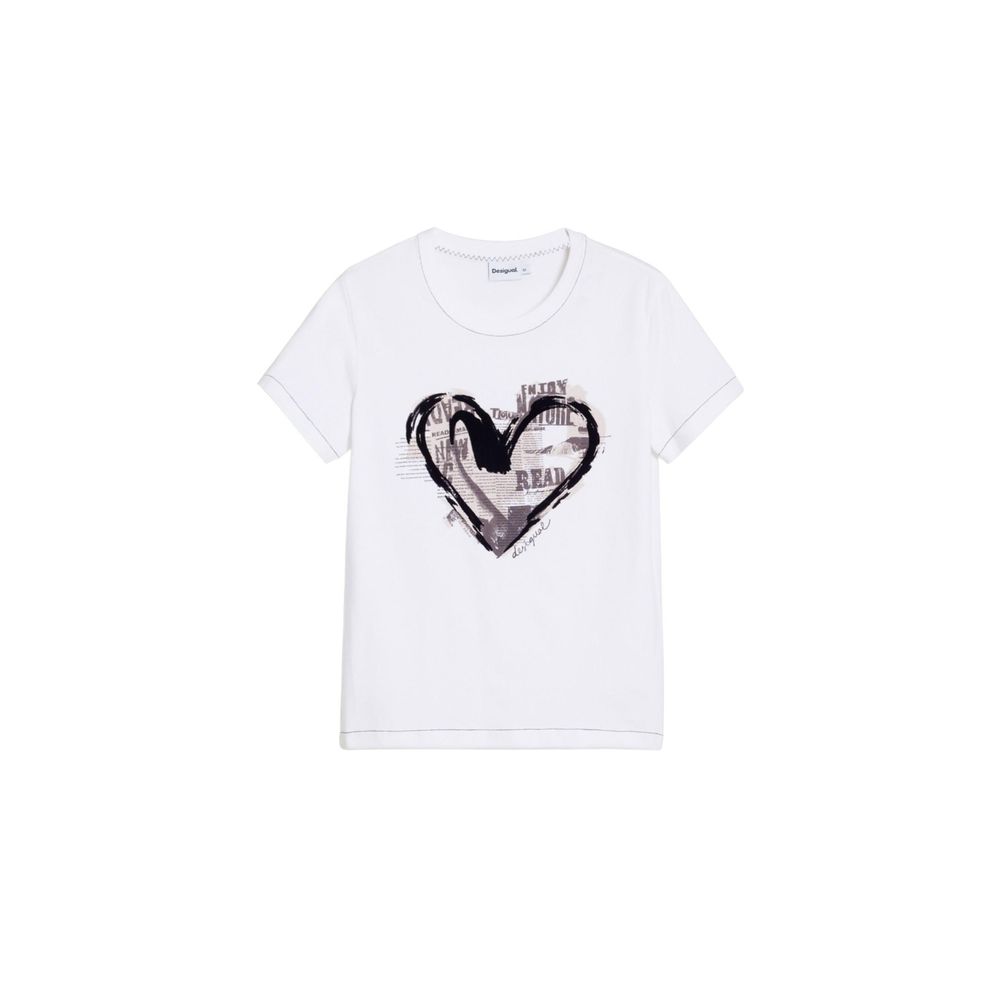 Desigual White Cotton T-Shirt | Regal Royce