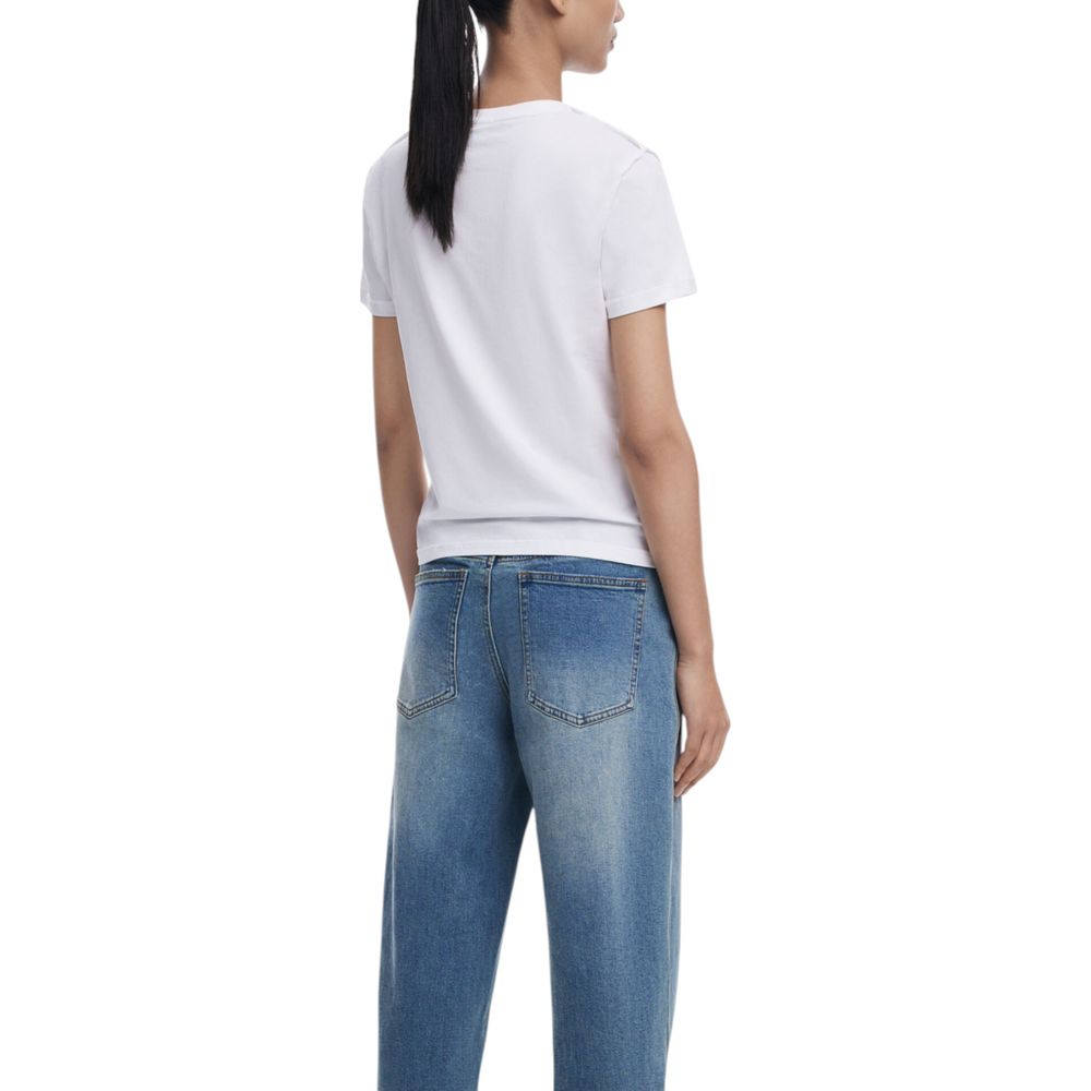 Desigual White Cotton T-Shirt | Regal Royce