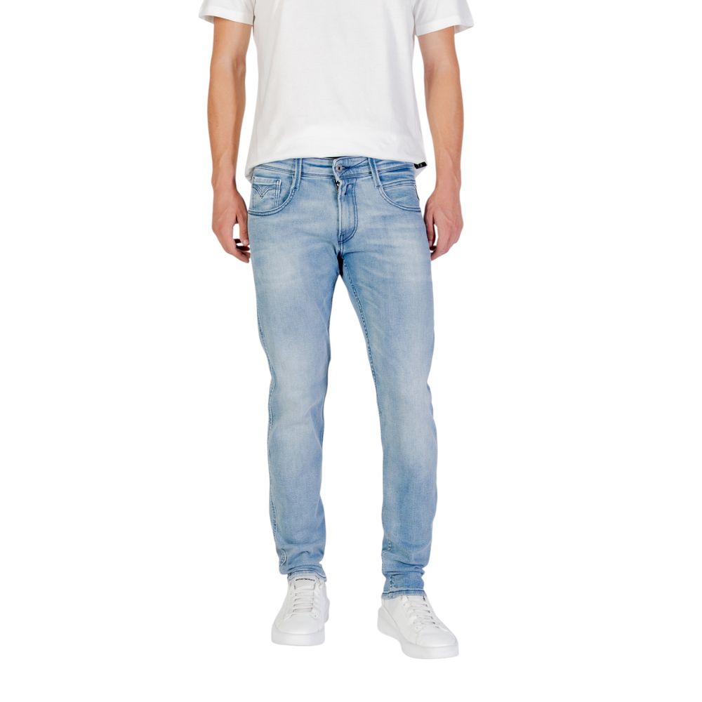 Replay Light Blue Cotton Relaxed Fit Jeans | Regal Royce