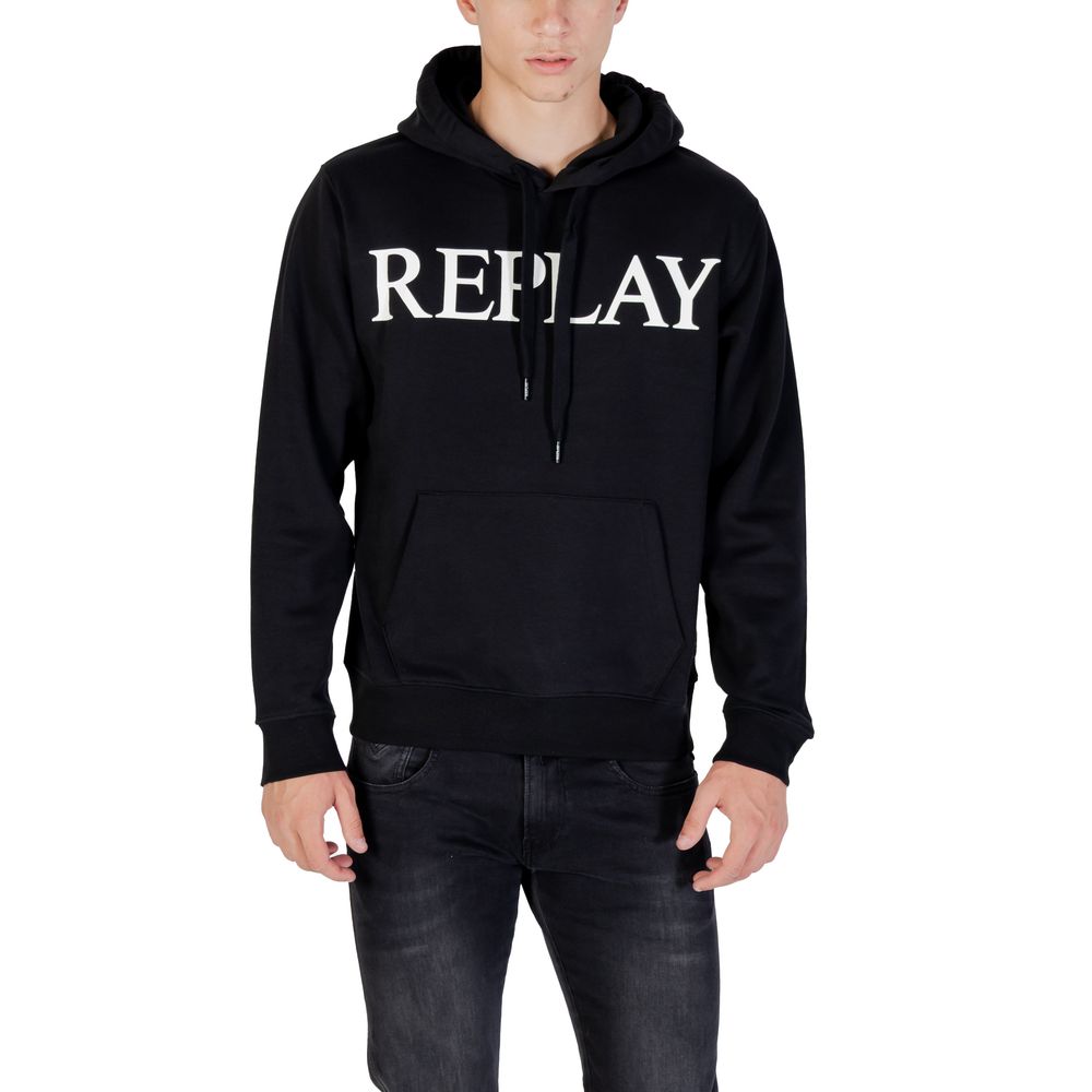 Replay Black Cotton Hoodie | Regal Royce
