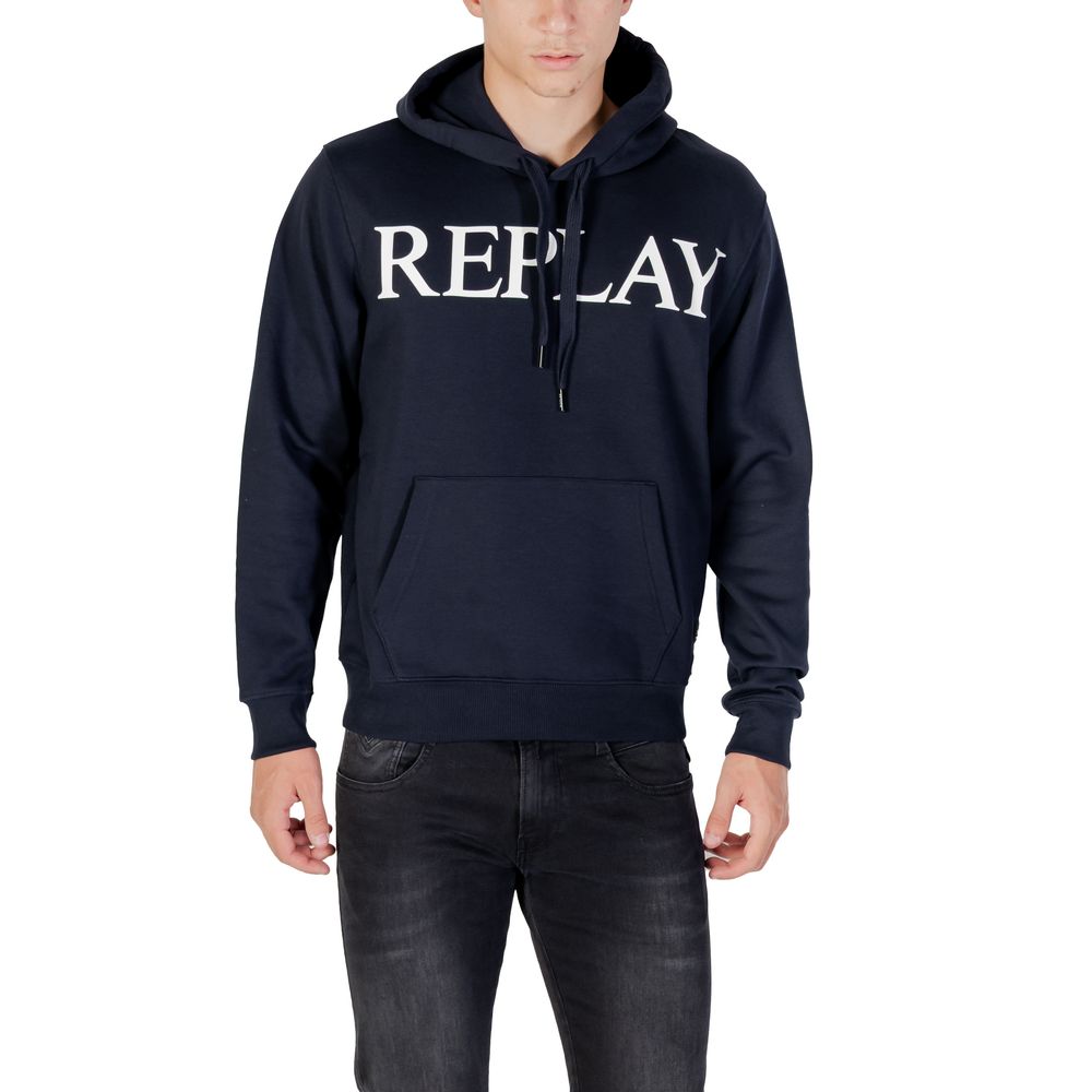 Replay Blue Cotton Hoodie | Regal Royce