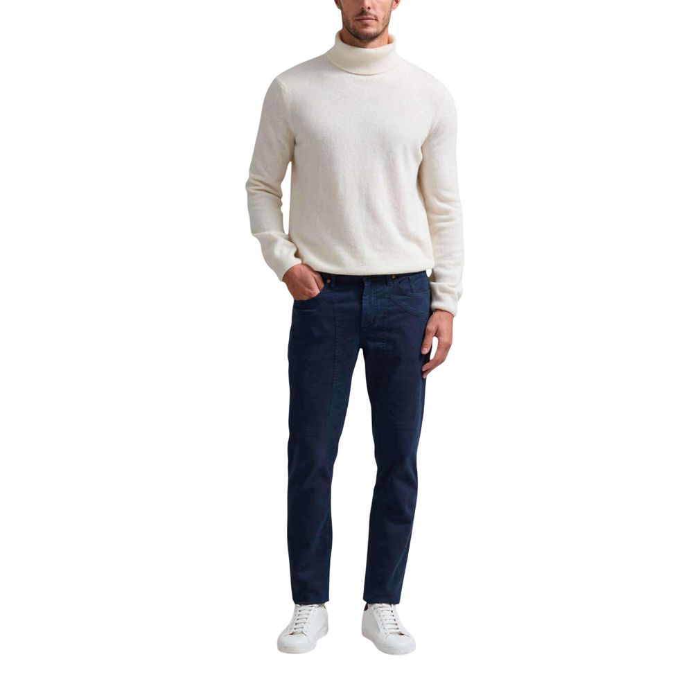 Jeckerson Blue Cotton Skinny Pants | Regal Royce