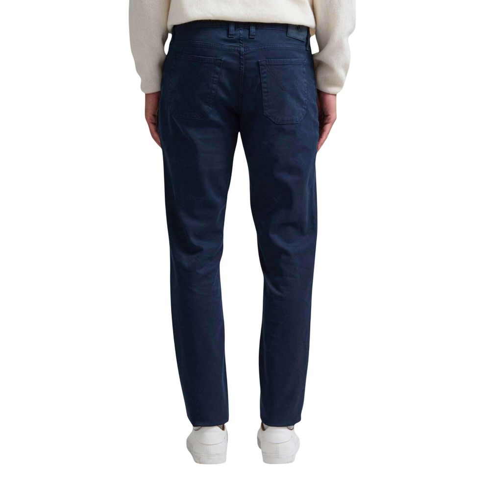 Jeckerson Blue Cotton Skinny Pants | Regal Royce