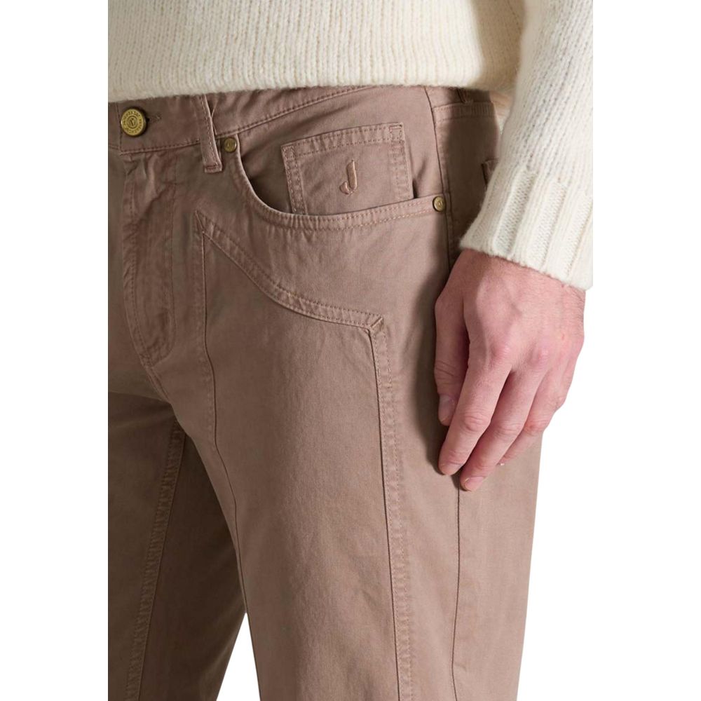 Jeckerson Beige Cotton Skinny Pants | Regal Royce