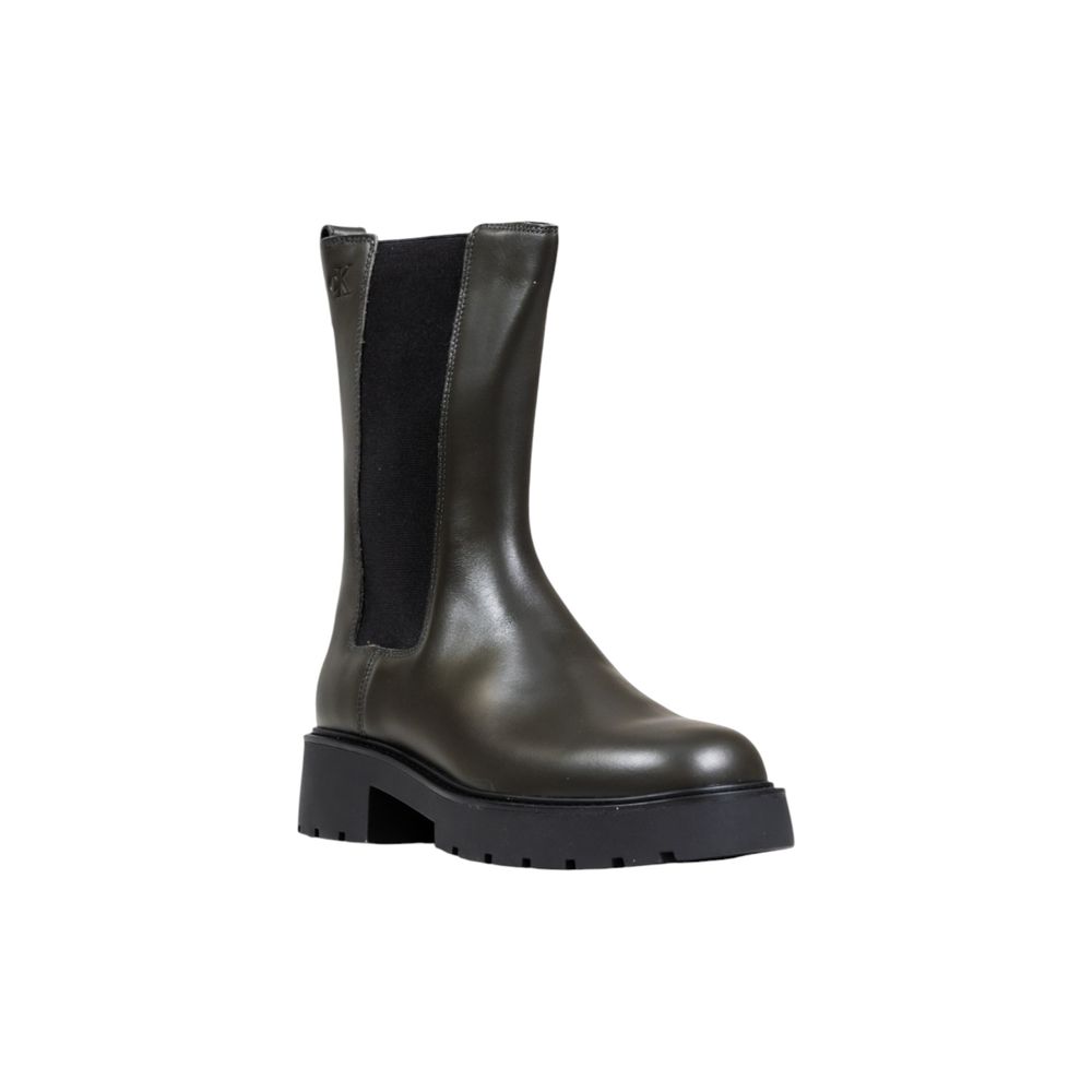 Calvin Klein Jeans Gray Leather Ankle Boots | Regal Royce