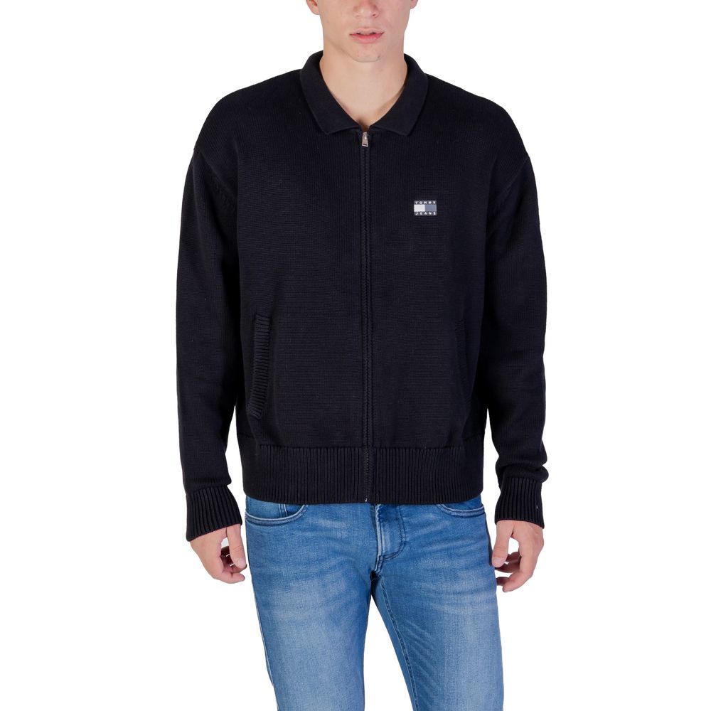 Tommy Hilfiger Jeans Black Recycled Cotton Cardigan | Regal Royce