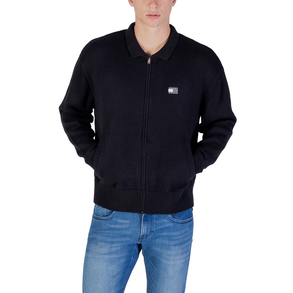 Tommy Hilfiger Jeans Black Recycled Cotton Cardigan | Regal Royce