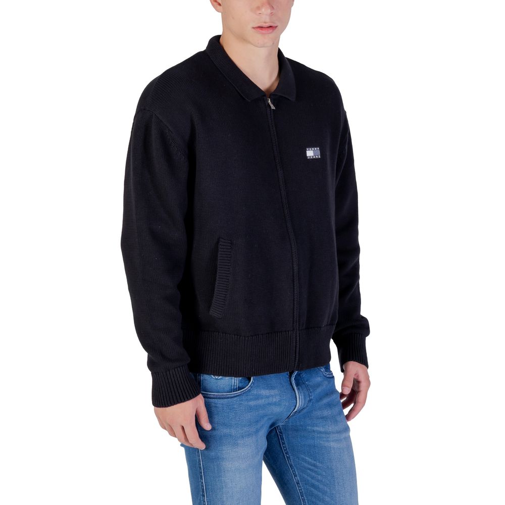 Tommy Hilfiger Jeans Black Recycled Cotton Cardigan | Regal Royce
