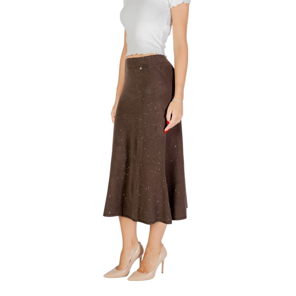 Liu Jo Brown Viscose Long Skirt | Regal Royce