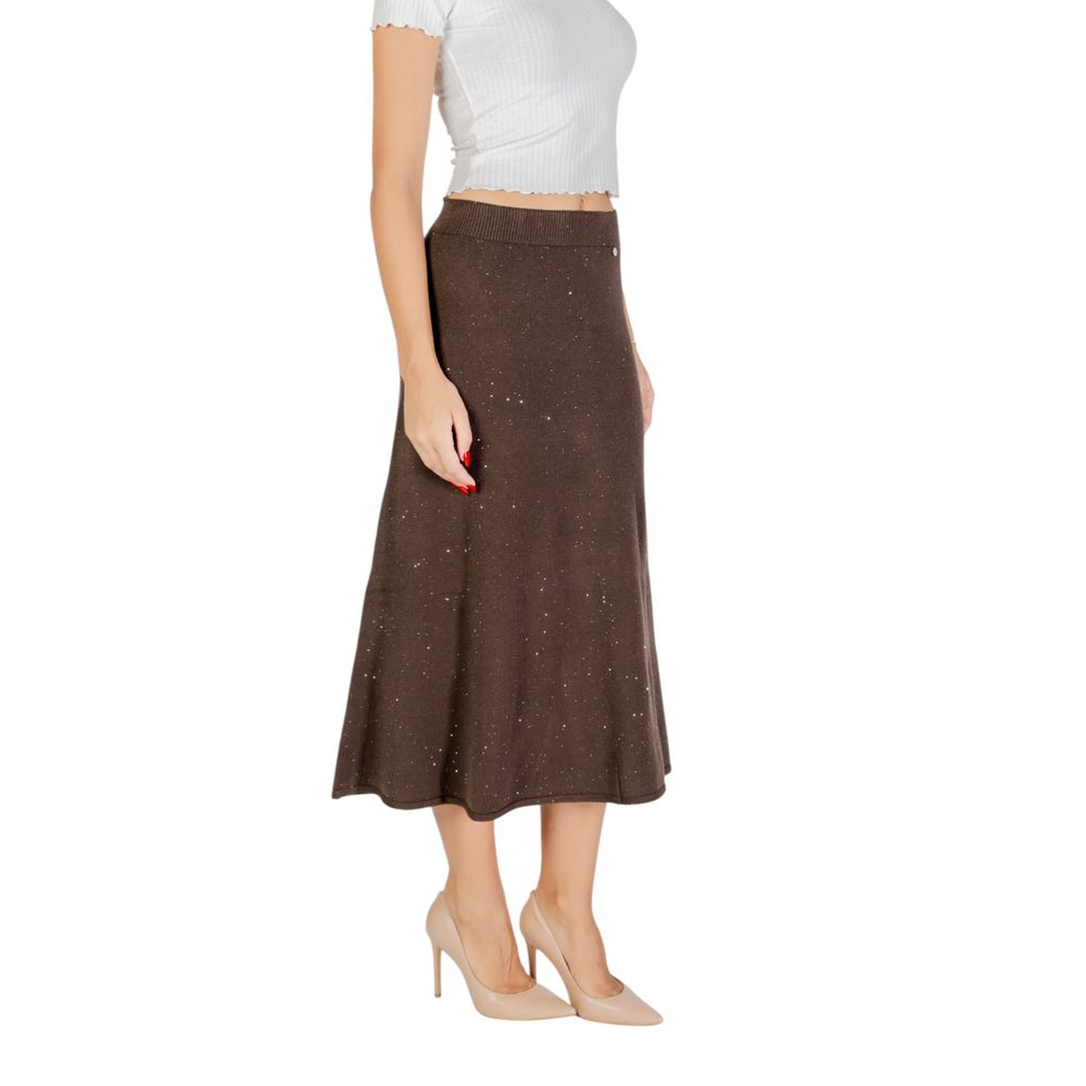 Liu Jo Brown Viscose Long Skirt | Regal Royce