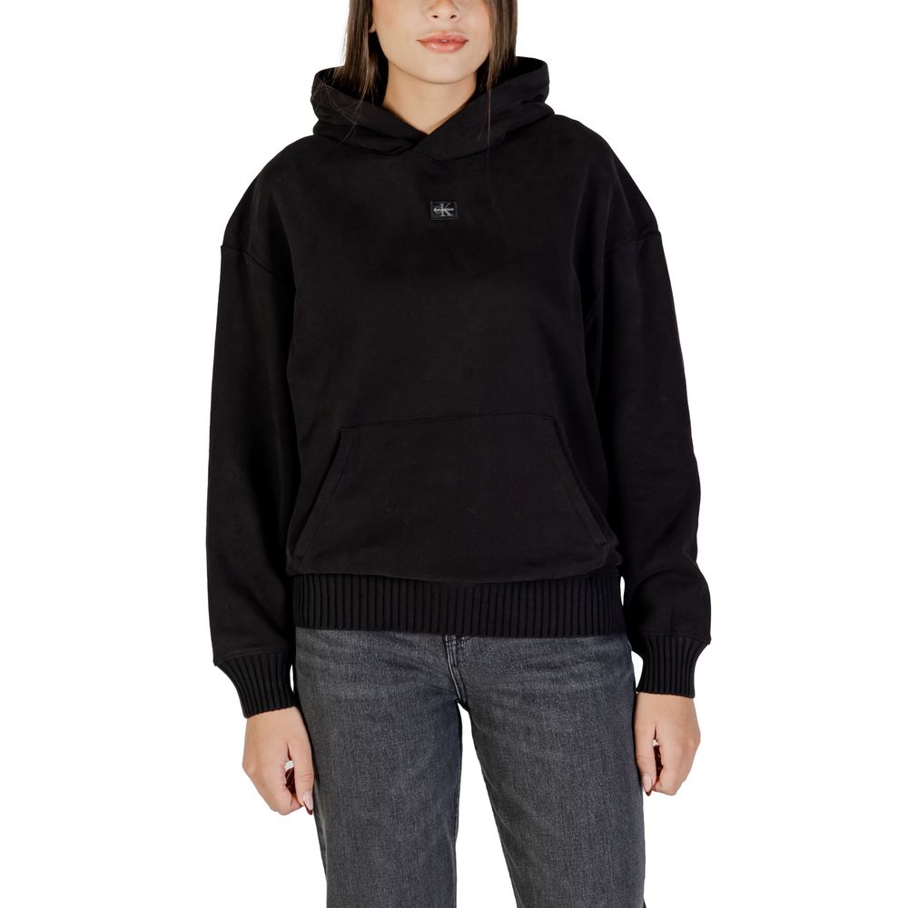 Calvin Klein Jeans Black Cotton Hoodie | Regal Royce