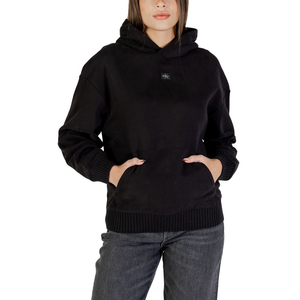 Calvin Klein Jeans Black Cotton Hoodie | Regal Royce