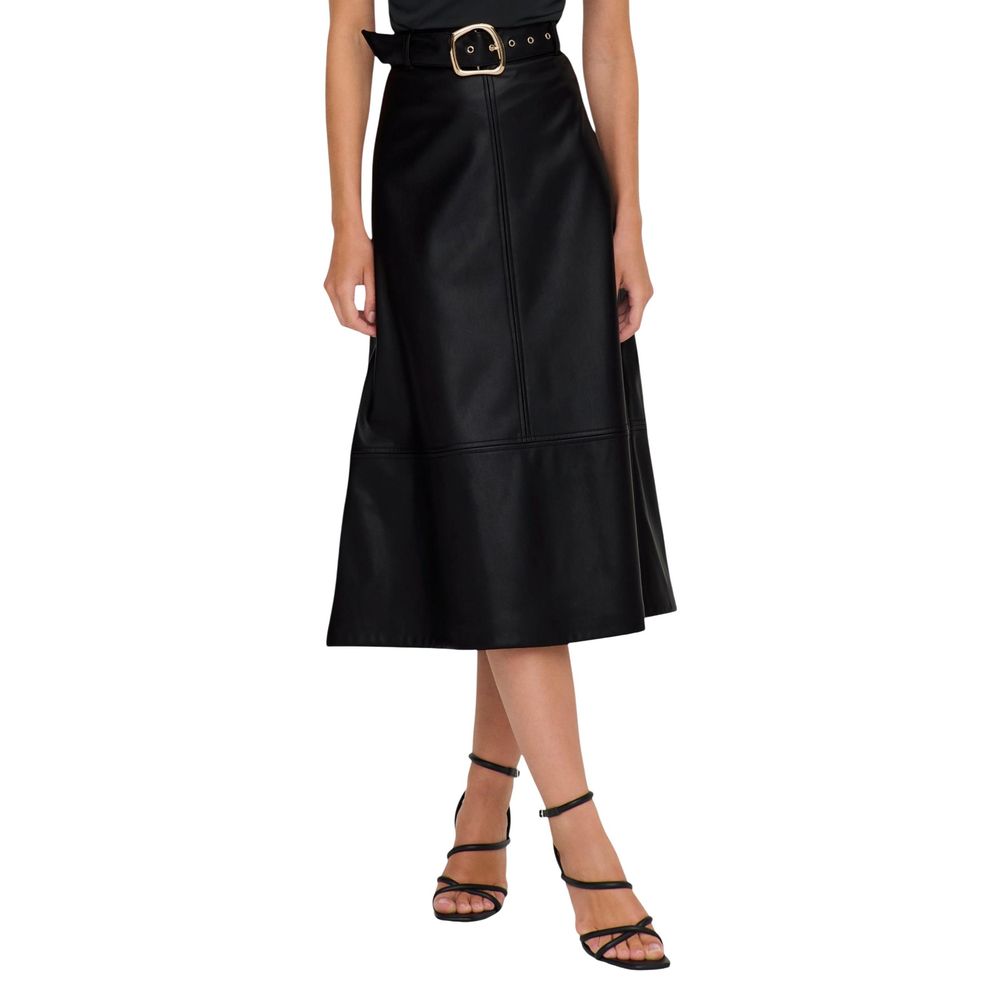 Jacqueline De Yong Black Polyester Long Skirt | Regal Royce