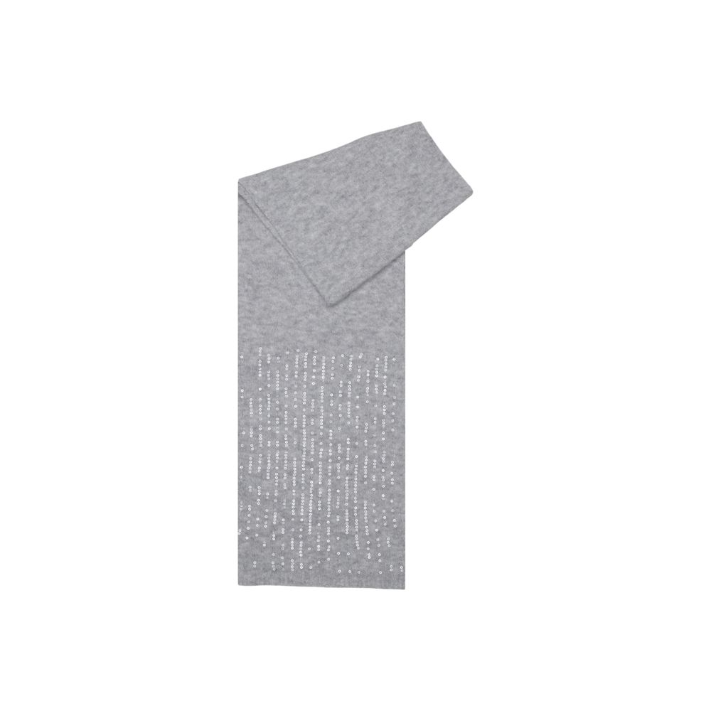 Pieces Gray Recycled Polyester Scarf | Regal Royce