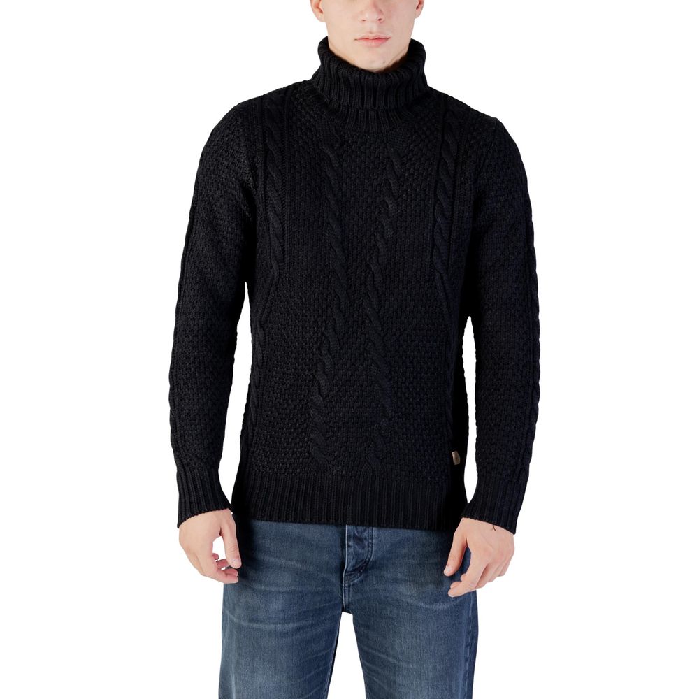Gianni Lupo Black Marabou Turtleneck | Regal Royce
