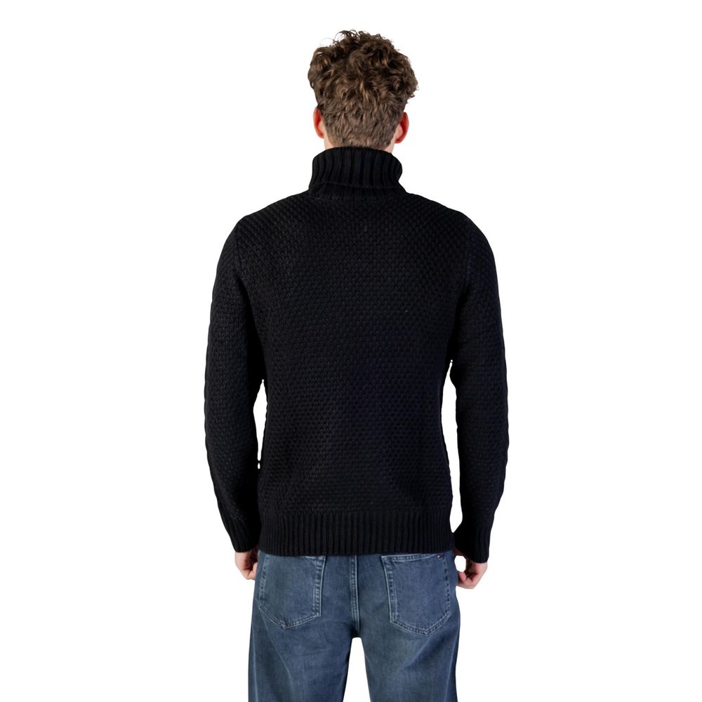 Gianni Lupo Black Marabou Turtleneck | Regal Royce