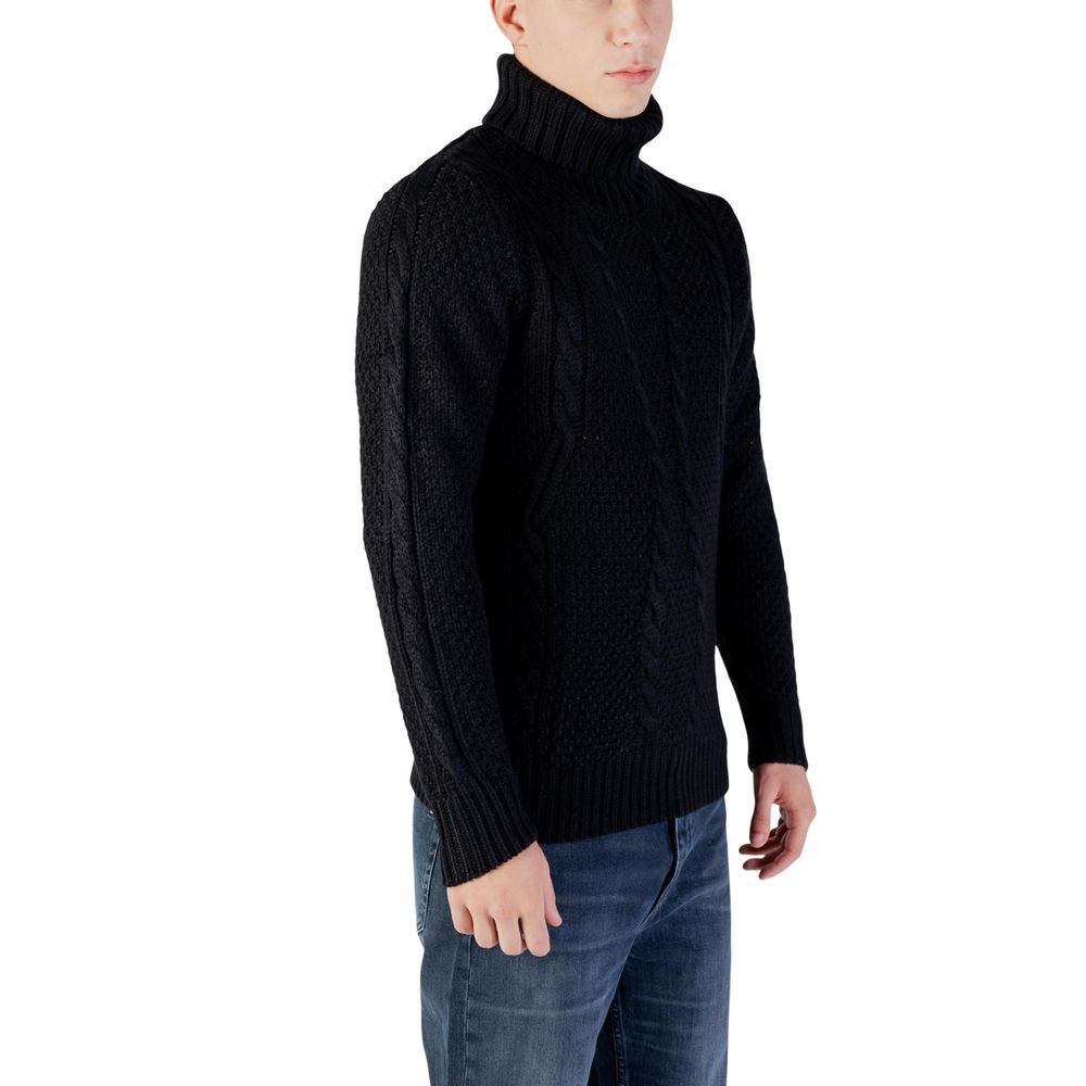 Gianni Lupo Black Marabou Turtleneck | Regal Royce