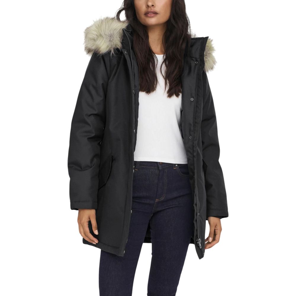 Only Black Polyester Parka | Regal Royce