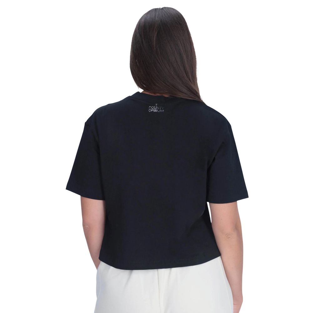 County of Milan Black Cotton T-Shirt | Regal Royce