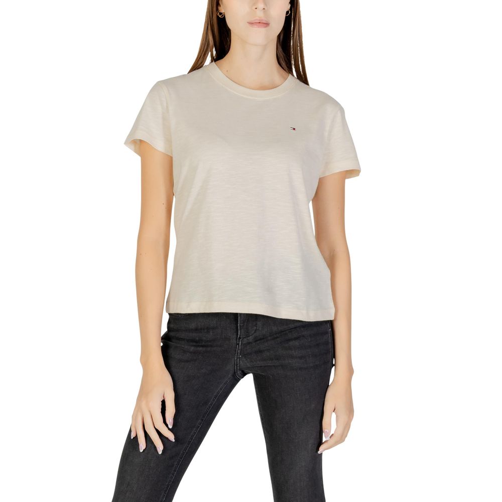 Tommy Hilfiger Jeans Beige Cotton T-Shirt | Regal Royce