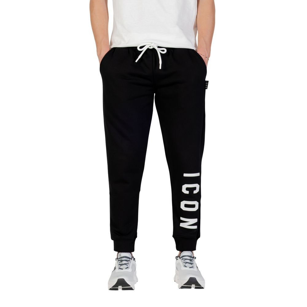 Icon Black Cotton Joggers (Workout Pants) | Regal Royce
