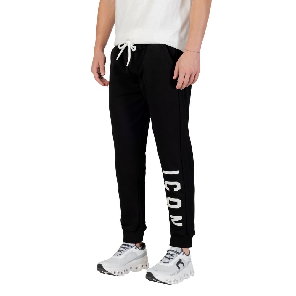 Icon Black Cotton Joggers (Workout Pants) | Regal Royce